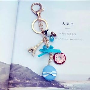 Blue macaron Keychain